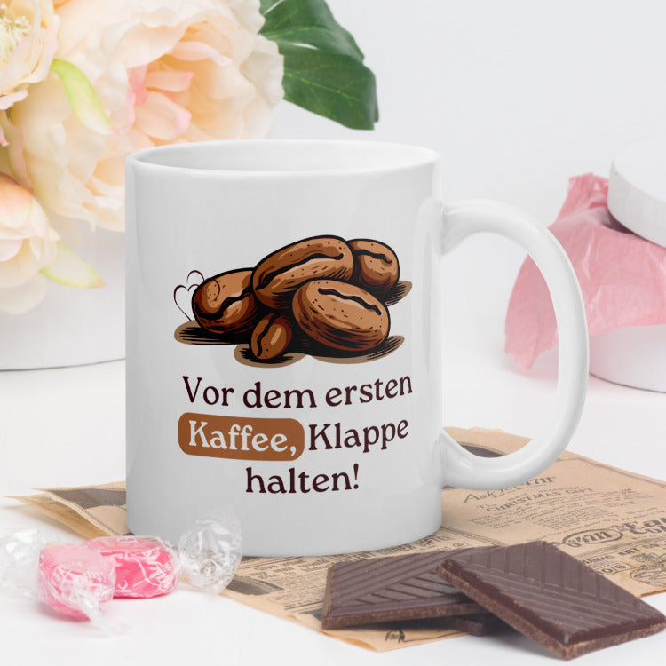 Morgenmuffel-Mug – Vor dem ersten Kaffee, Klappe halten!