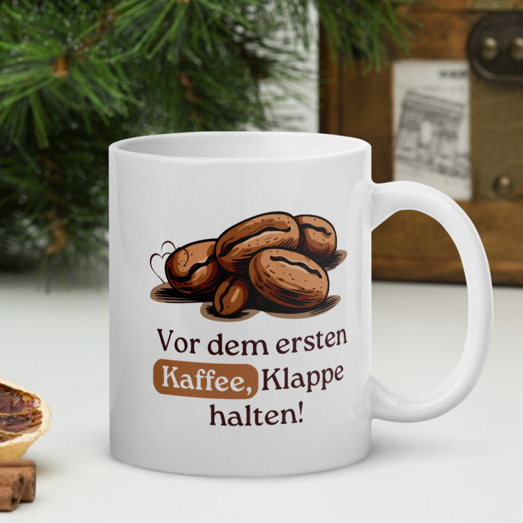 Morgenmuffel-Mug – Vor dem ersten Kaffee, Klappe halten!