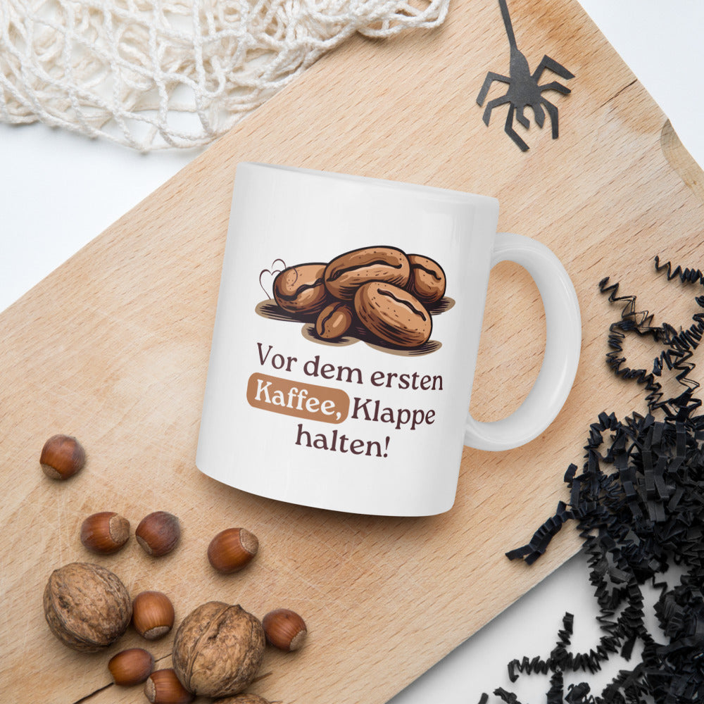 Morgenmuffel-Mug – Vor dem ersten Kaffee, Klappe halten!