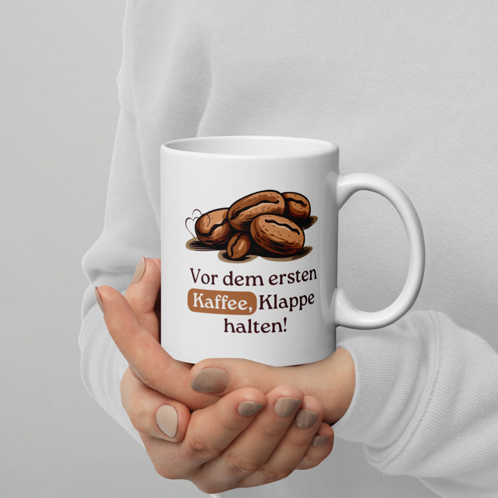Morgenmuffel-Mug – Vor dem ersten Kaffee, Klappe halten!